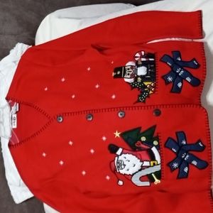 Paul Harris design red Christmas sweater medium
